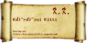 Körözsi Kitti névjegykártya