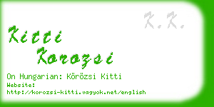 kitti korozsi business card
